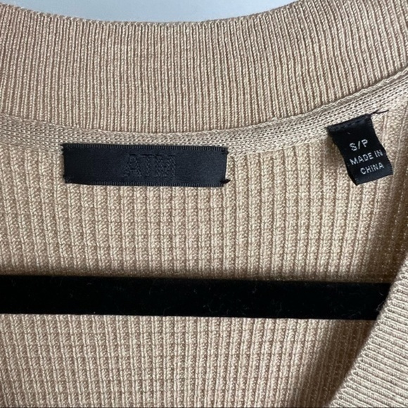 ATM womens beige stretch sleeveless V neck sweater dress size small - Picture 10 of 12